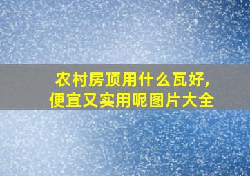 农村房顶用什么瓦好,便宜又实用呢图片大全