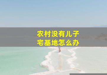 农村没有儿子宅基地怎么办