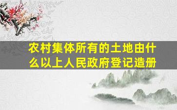 农村集体所有的土地由什么以上人民政府登记造册