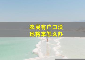 农民有户口没地将来怎么办