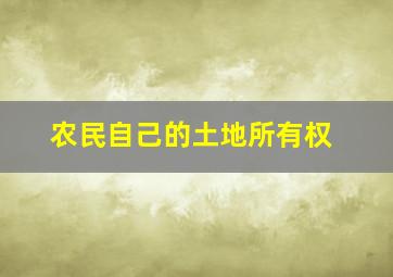 农民自己的土地所有权