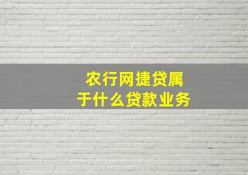 农行网捷贷属于什么贷款业务