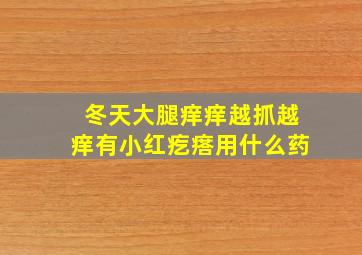 冬天大腿痒痒越抓越痒有小红疙瘩用什么药