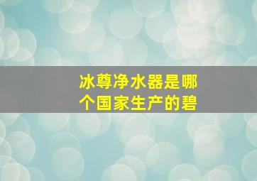 冰尊净水器是哪个国家生产的碧