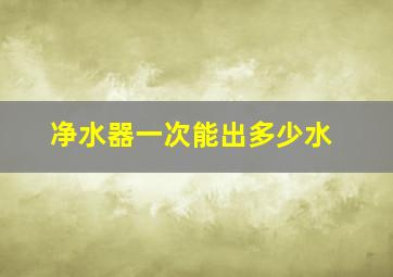 净水器一次能出多少水