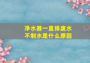 净水器一直排废水不制水是什么原因