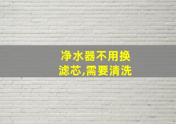 净水器不用换滤芯,需要清洗