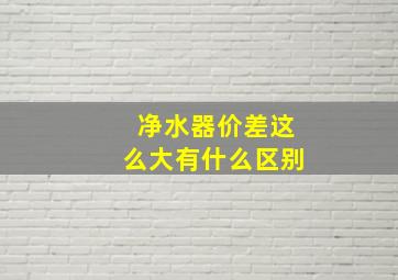 净水器价差这么大有什么区别