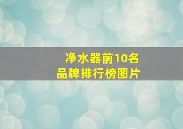 净水器前10名品牌排行榜图片