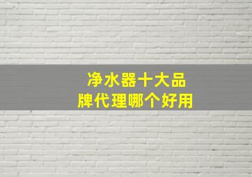 净水器十大品牌代理哪个好用