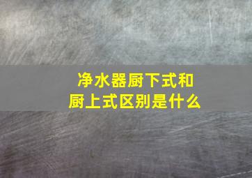 净水器厨下式和厨上式区别是什么