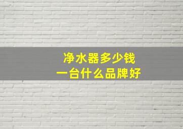 净水器多少钱一台什么品牌好