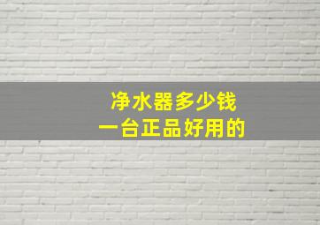 净水器多少钱一台正品好用的