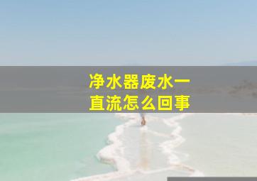 净水器废水一直流怎么回事