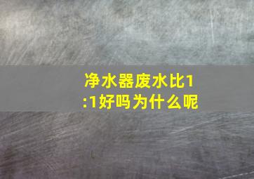 净水器废水比1:1好吗为什么呢