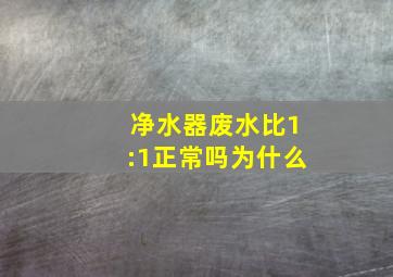 净水器废水比1:1正常吗为什么