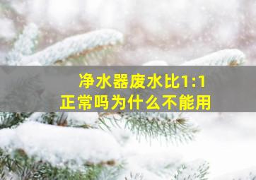 净水器废水比1:1正常吗为什么不能用