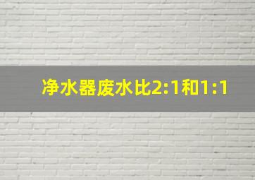 净水器废水比2:1和1:1