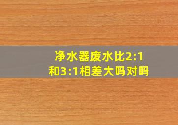 净水器废水比2:1和3:1相差大吗对吗