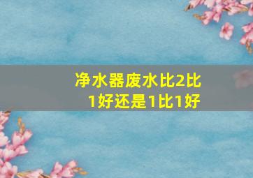 净水器废水比2比1好还是1比1好