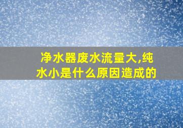 净水器废水流量大,纯水小是什么原因造成的