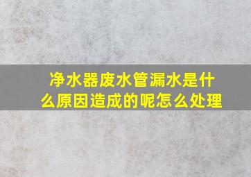 净水器废水管漏水是什么原因造成的呢怎么处理