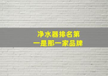 净水器排名第一是那一家品牌