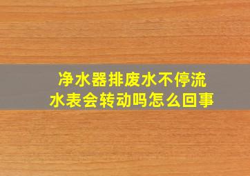 净水器排废水不停流水表会转动吗怎么回事