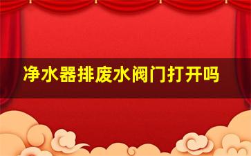 净水器排废水阀门打开吗