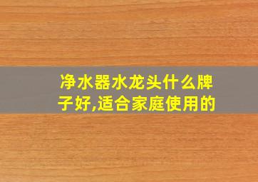 净水器水龙头什么牌子好,适合家庭使用的