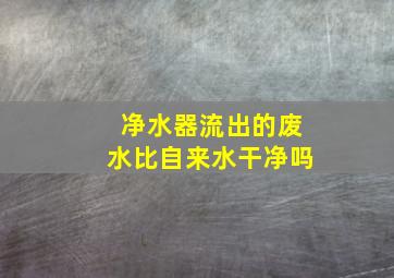 净水器流出的废水比自来水干净吗