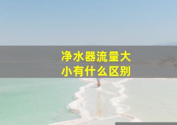 净水器流量大小有什么区别