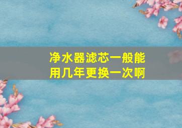 净水器滤芯一般能用几年更换一次啊