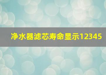 净水器滤芯寿命显示12345