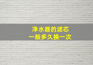 净水器的滤芯一般多久换一次