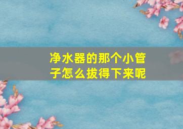 净水器的那个小管子怎么拔得下来呢