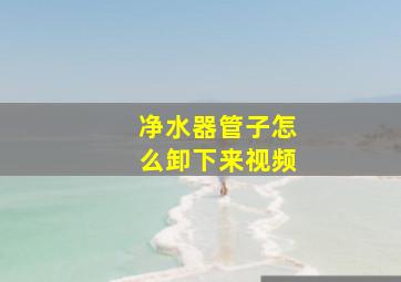 净水器管子怎么卸下来视频