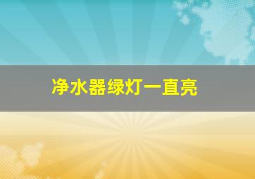 净水器绿灯一直亮