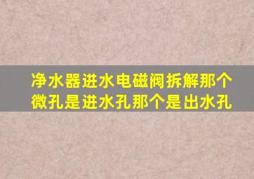 净水器进水电磁阀拆解那个微孔是进水孔那个是出水孔