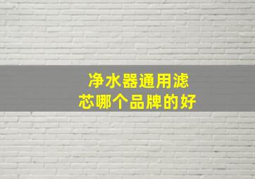 净水器通用滤芯哪个品牌的好