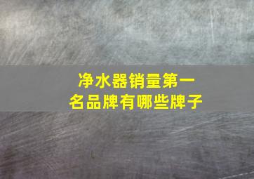 净水器销量第一名品牌有哪些牌子