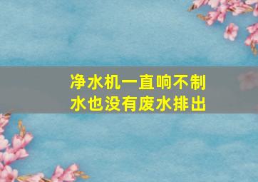 净水机一直响不制水也没有废水排出