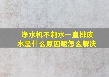 净水机不制水一直排废水是什么原因呢怎么解决