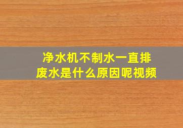 净水机不制水一直排废水是什么原因呢视频