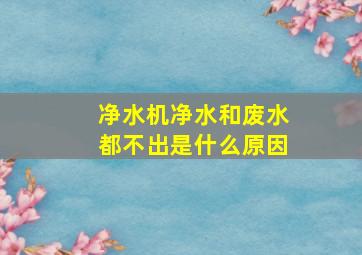 净水机净水和废水都不出是什么原因