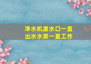 净水机废水口一直出水水泵一直工作