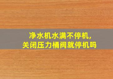 净水机水满不停机,关闭压力桶阀就停机吗