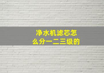 净水机滤芯怎么分一二三级的