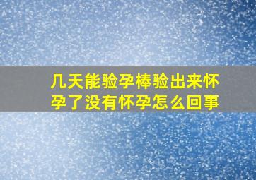 几天能验孕棒验出来怀孕了没有怀孕怎么回事