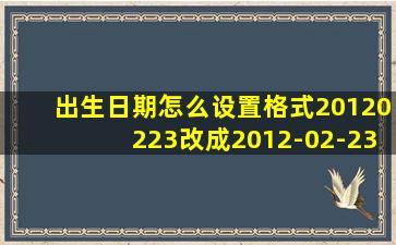 出生日期怎么设置格式20120223改成2012-02-23